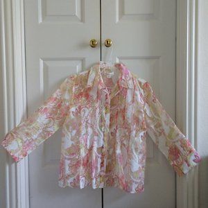 Coldwater Creek Floral Burnout Blouse
